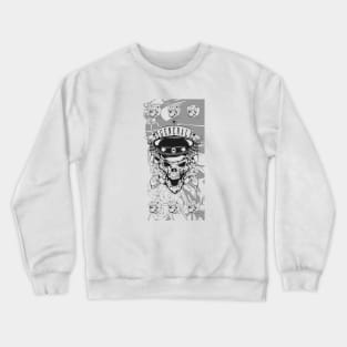 Black on white skull general illustration Crewneck Sweatshirt